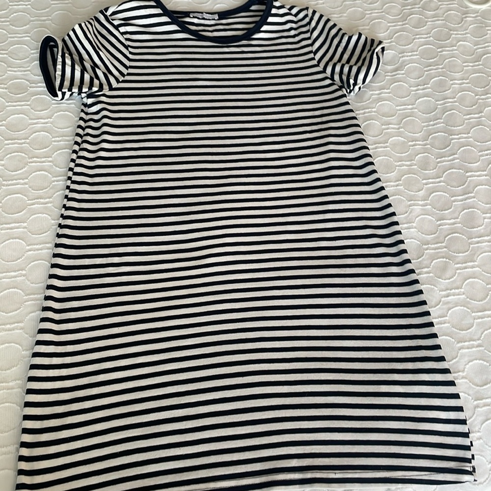Zara navy and white tshirt dress